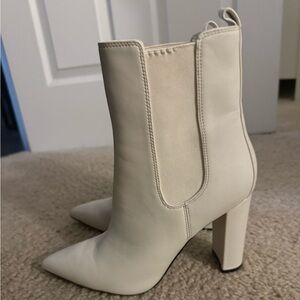 Marc Fisher Women's Cream Heeled Boots